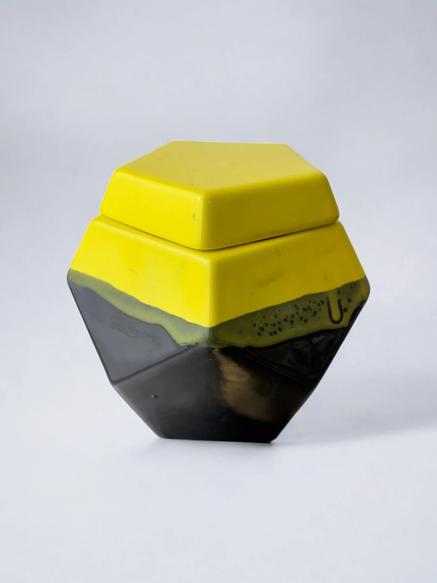 German 1970s geometric cigarette box in ceramic