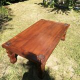 Brutalist solid oak coffee table from the 1950s