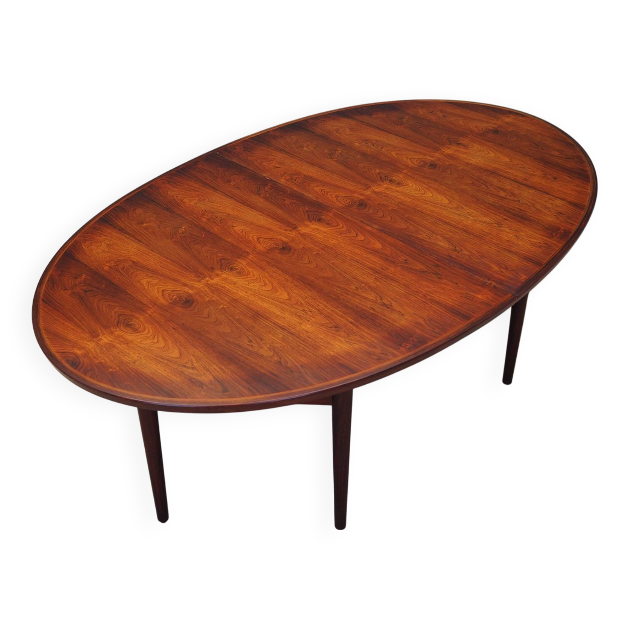 Oval rosewood table, 1950s, Danish design, designer: Arne Vodder, productio