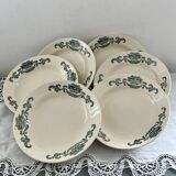 6 hollow plates, service Lutetia - Longchamp, Terre de fer