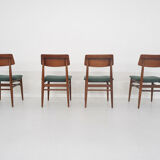 Ensemble de quatre chaises à manger en teck par Topform Pays-Bas des années 1960
