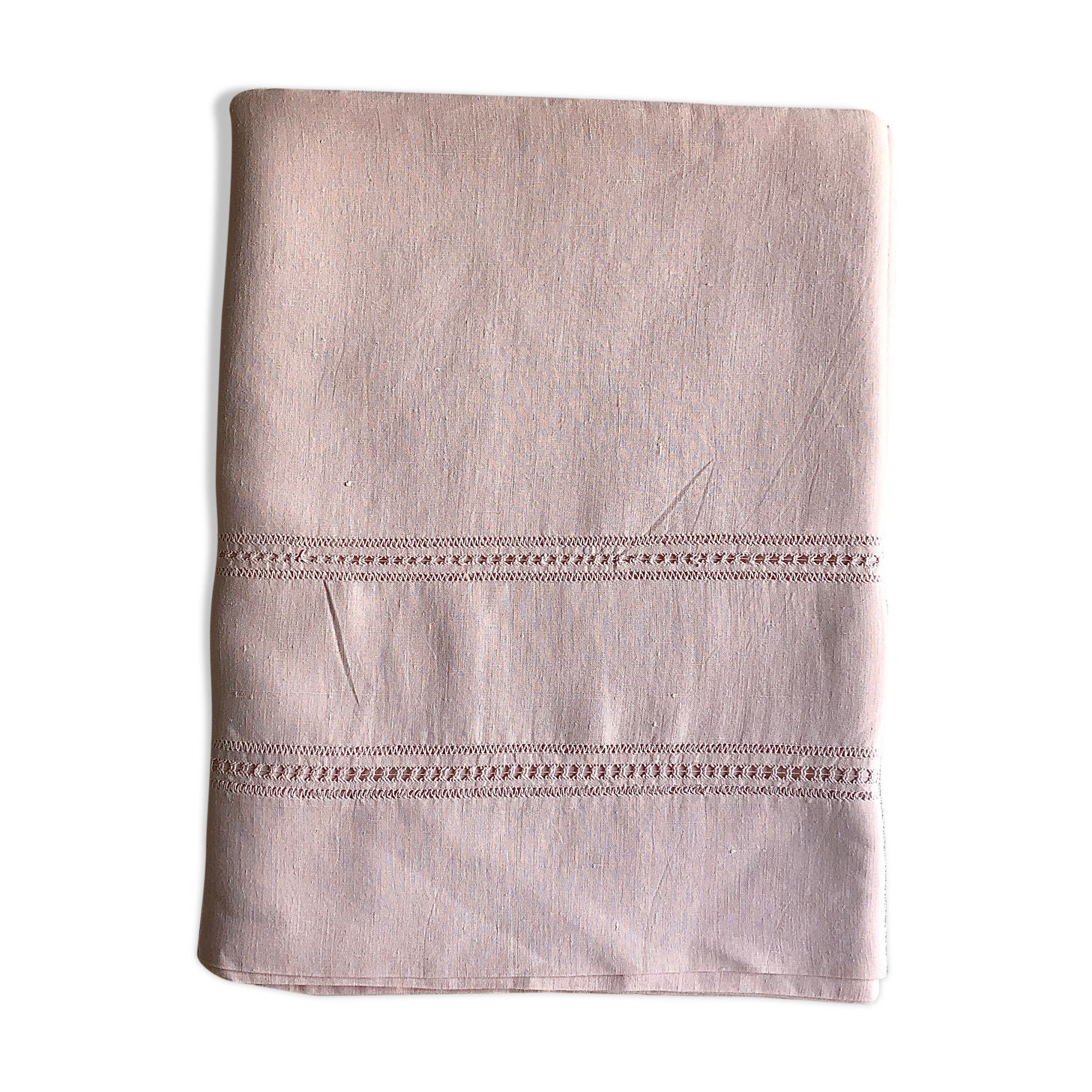 Old Sheet In Pure Washed Linen Tinted In Sweet Pink
