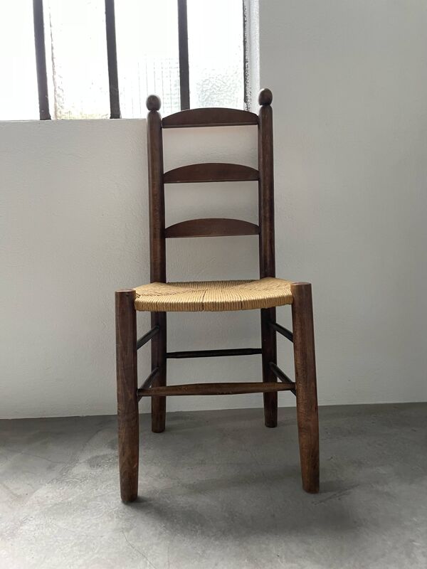 Chaise rustique paille chêne