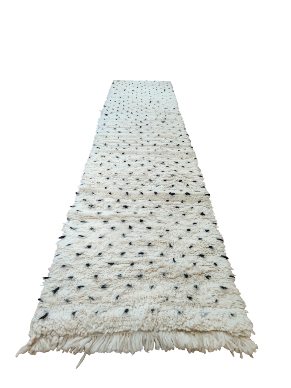 Berber runner rug with black dots
