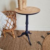 Side table blue base and raw top