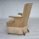 1950s, Danish armchair, furniture velour, ash wood legs.