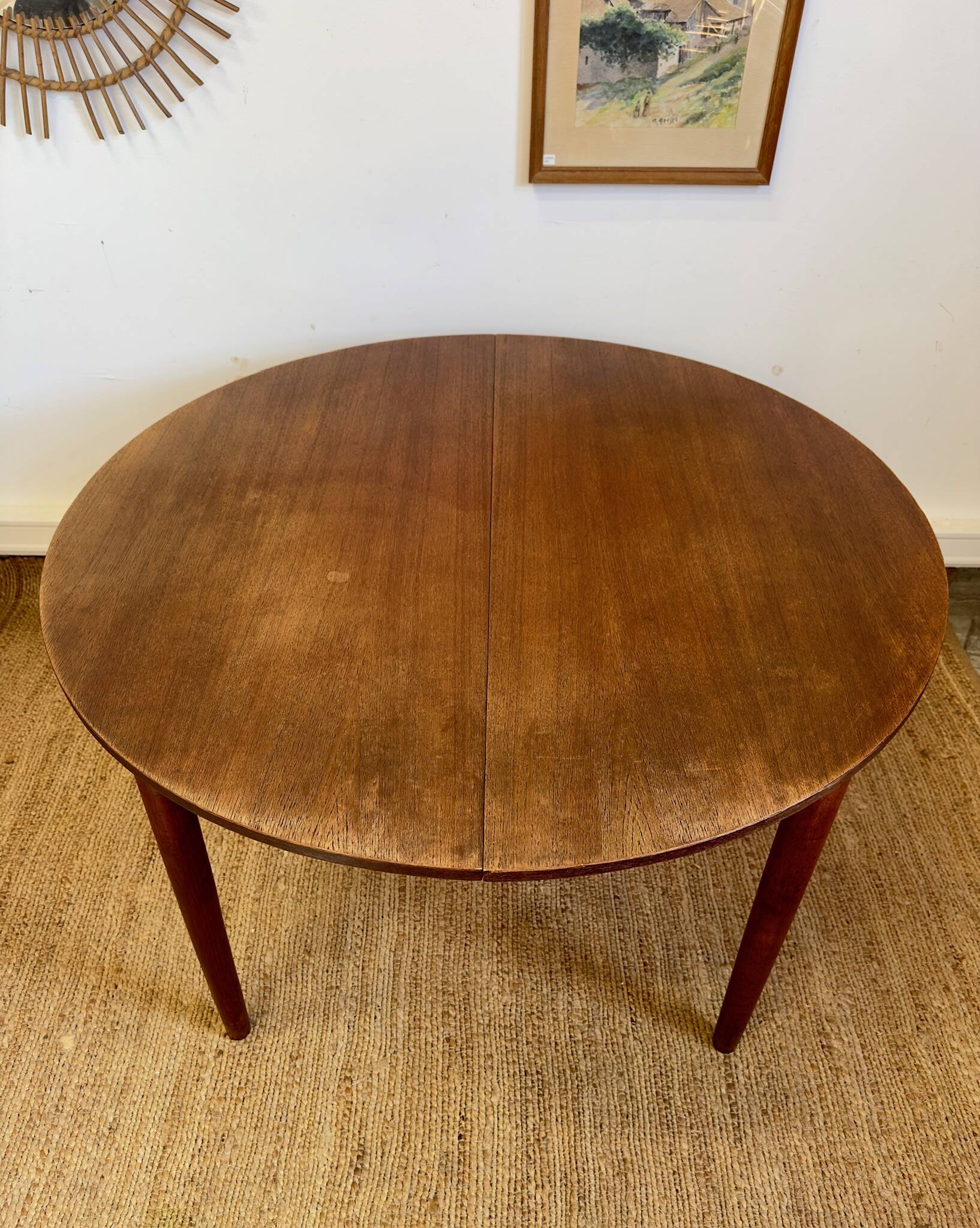 Table scandinave extensible en teck – années 60