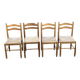 4 chaises bois massif et paille