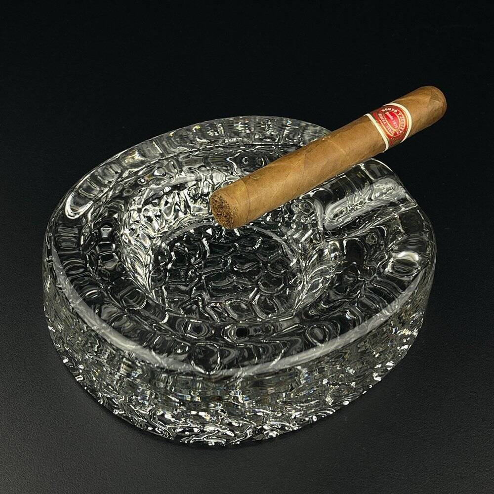 Vintage frosted glass ashtray by Kosta Boda, Sweden, 1970s.