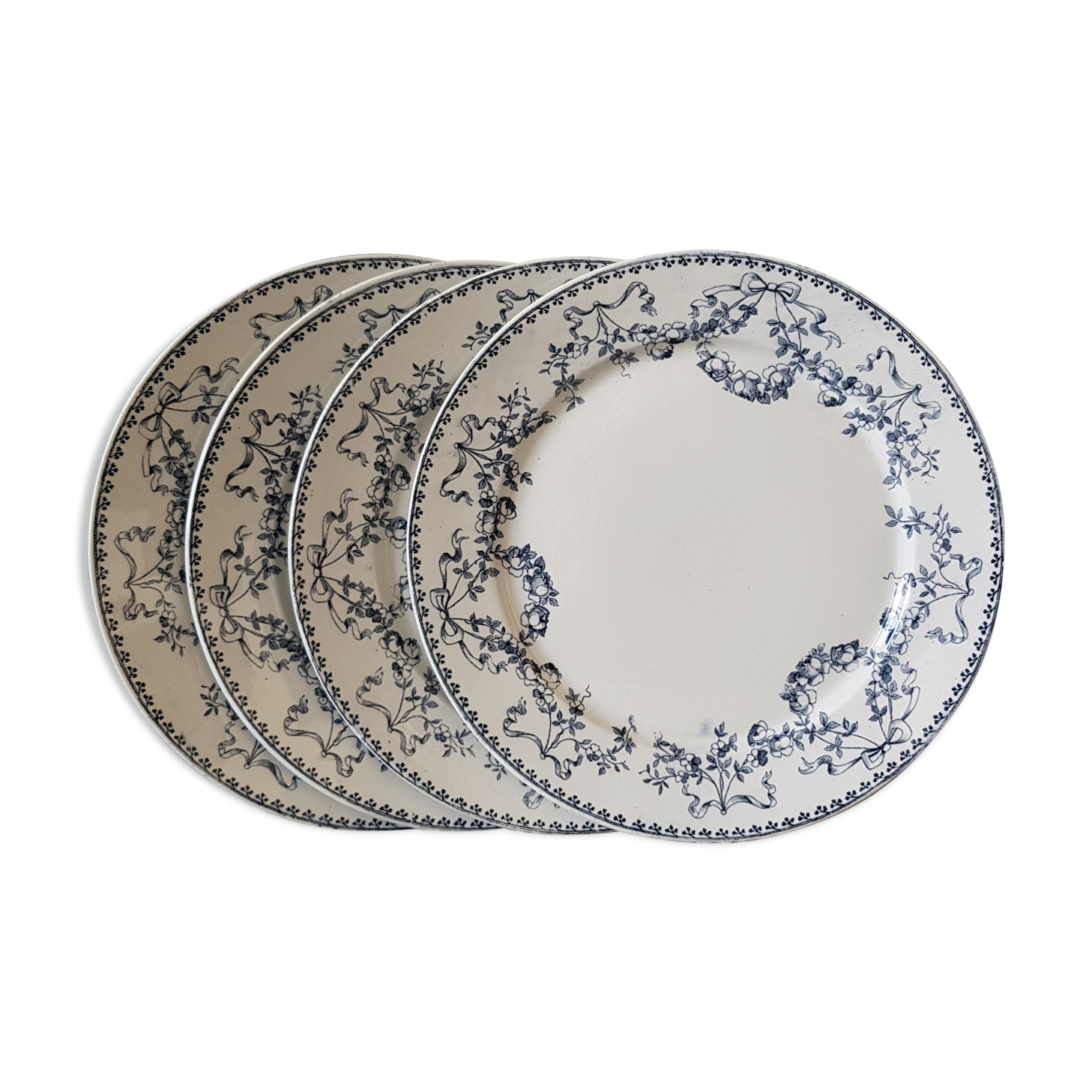Set of 4 flat plates Model Mozart Sarreguemines