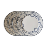 Set of 4 flat plates Model Mozart Sarreguemines