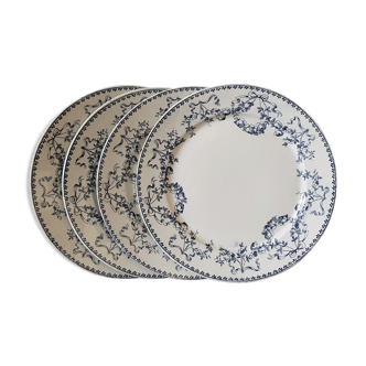 Set of 4 flat plates Model Mozart Sarreguemines