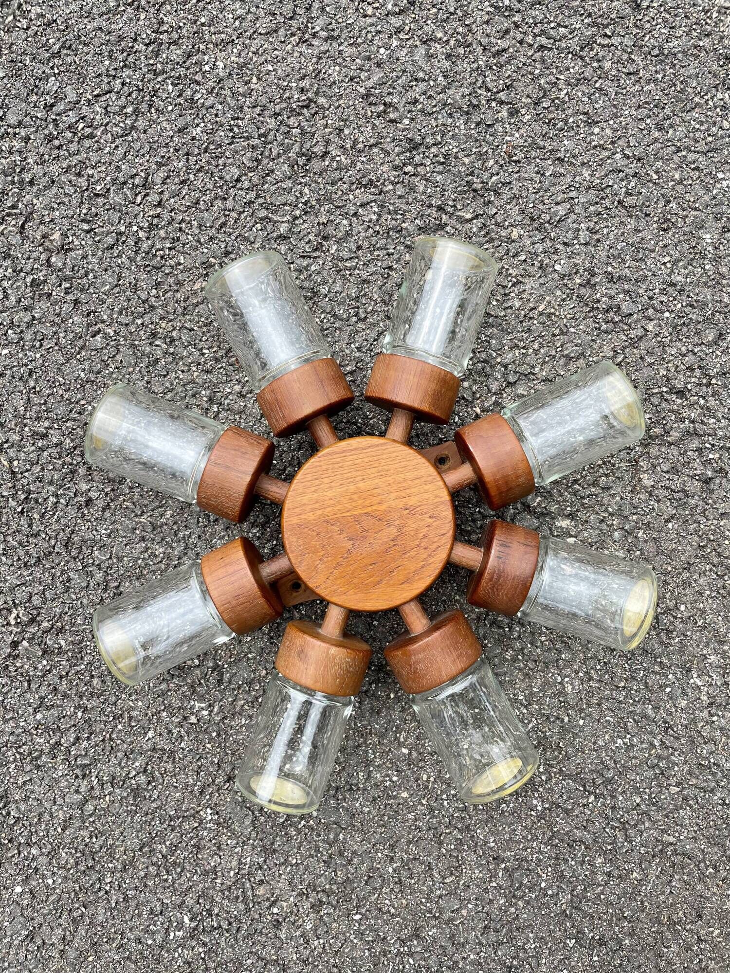 Vintage Danish Spice Wheel in Scandinavian Teak Digsmed Kitchen Danmark Furniture