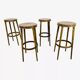 4 tabourets de bar baumann bois années 60 bistrot