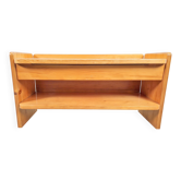 Banc de rangement en pin vintage, France, années 1970