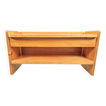 Vintage Pine Storage Bench, France, 1970s