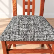 Set of 8 Vintage Teak Chairs in Mackintosh Style - Black and White Zebra Fabric