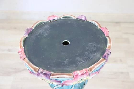 Art Nouveau ceramic vase with column, Italy early 20th century