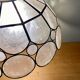 Suspension abat-jour vintage en nacre et laiton