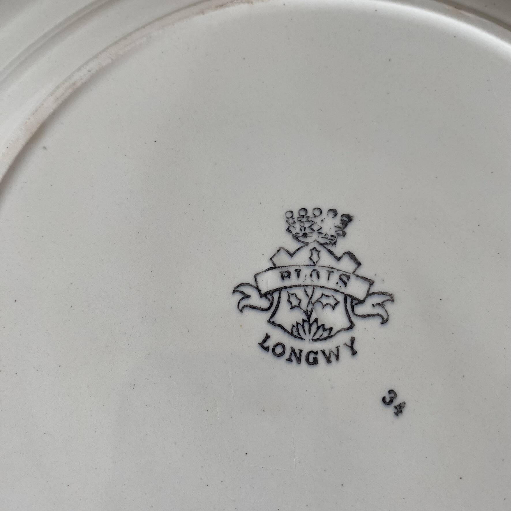 Old Longwy plate 30 cm, Blois model, early 20th century.