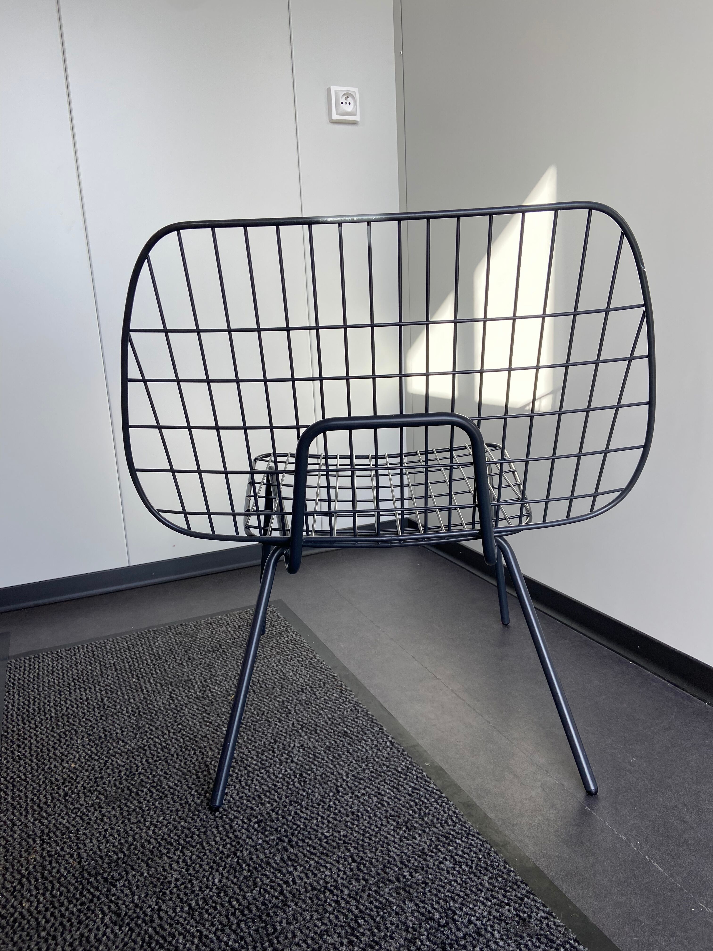 Black steel armchair