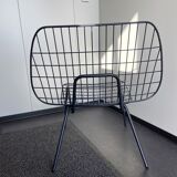 Black steel armchair