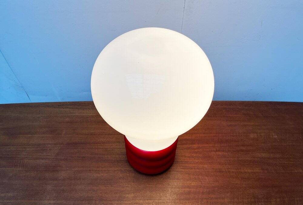 Giant table lamp or floor lamp in the shape of a light bulb from the mid-century German space age by Ingo Maurer for M Design, 1960s.