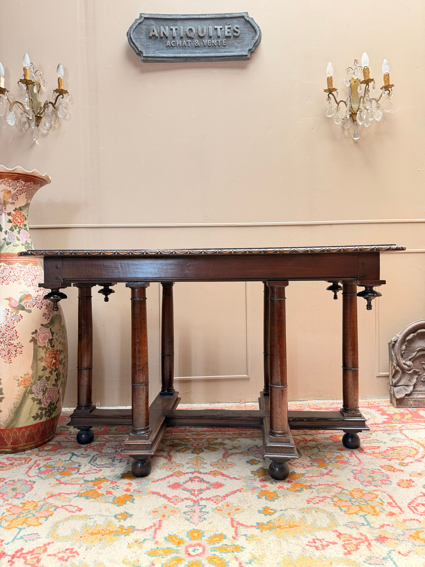 TABLE RENAISSANCE EN CROIX DE LORRAINE EN NOYER XVIII EME SIÈCLE