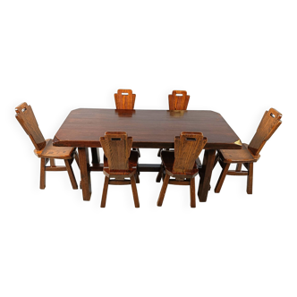 Vintage brutalist dining set, Belgium, 1960s