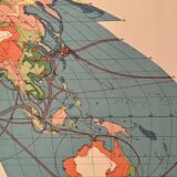 Old lithograph world map of 1951 (large format)