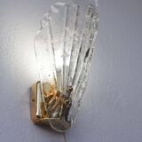 Set of 5 Vintage Italian Murano Glass Wall Lamps, Gold Plated, 1970s