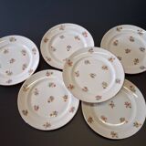 6 dessert plates in French porcelain in good condition.