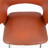 Orange skai chair and black lacquered metal, 1950s