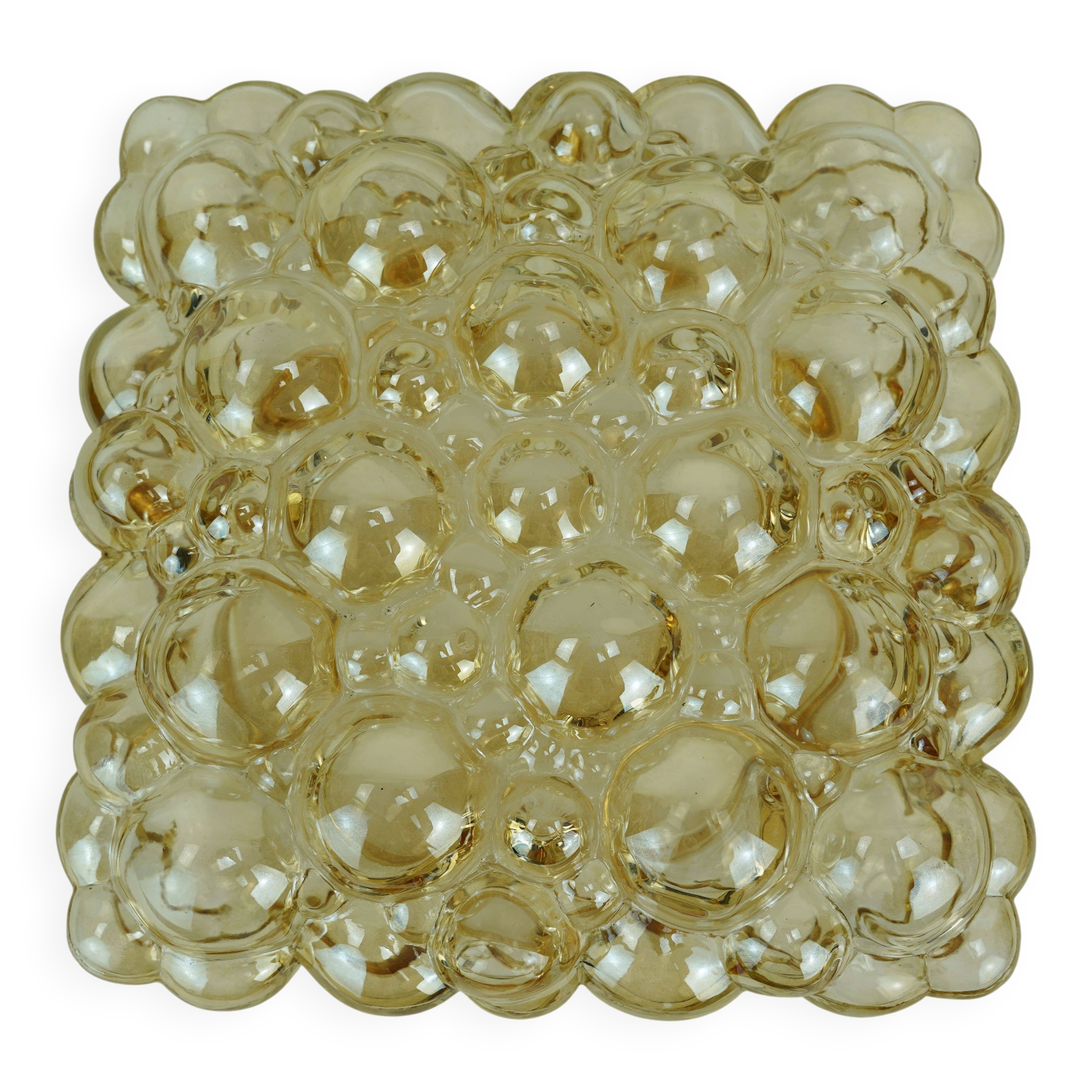 large mid century modern 1960's 1970's bubble amber glass CEILING LIGHT
