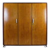 Armoire vintage en acier tubulaire chromé Bauhaus par Hynek Gottwald, années 1930