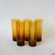 Set of 5 amber Long Drink glasses, 1970