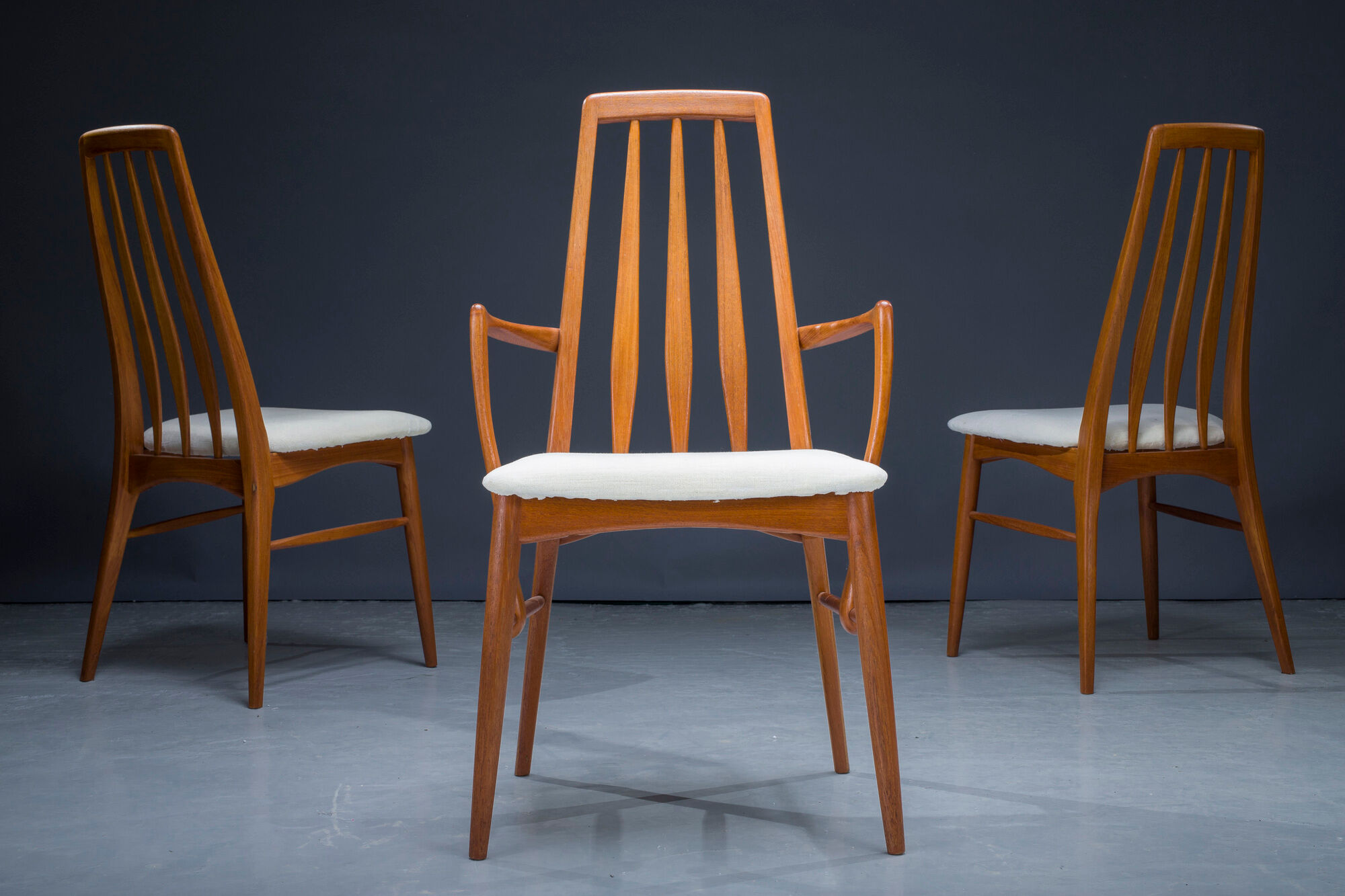 Dining chairs model "eva" by Niels Koefoed for Hornslet Møbelfabrik, 1960