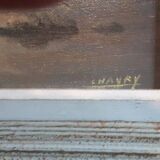 River landscape Oil on canvas signed by Chaury