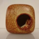 Italian ceramic cube vase by Roberto Rigon for Bertoncello, 1960s.