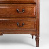 Commode rustique française en chêne massif à 3 tiroirs, vers 1850
