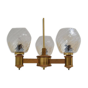 Mid-century Wood Chandelier,1970's.