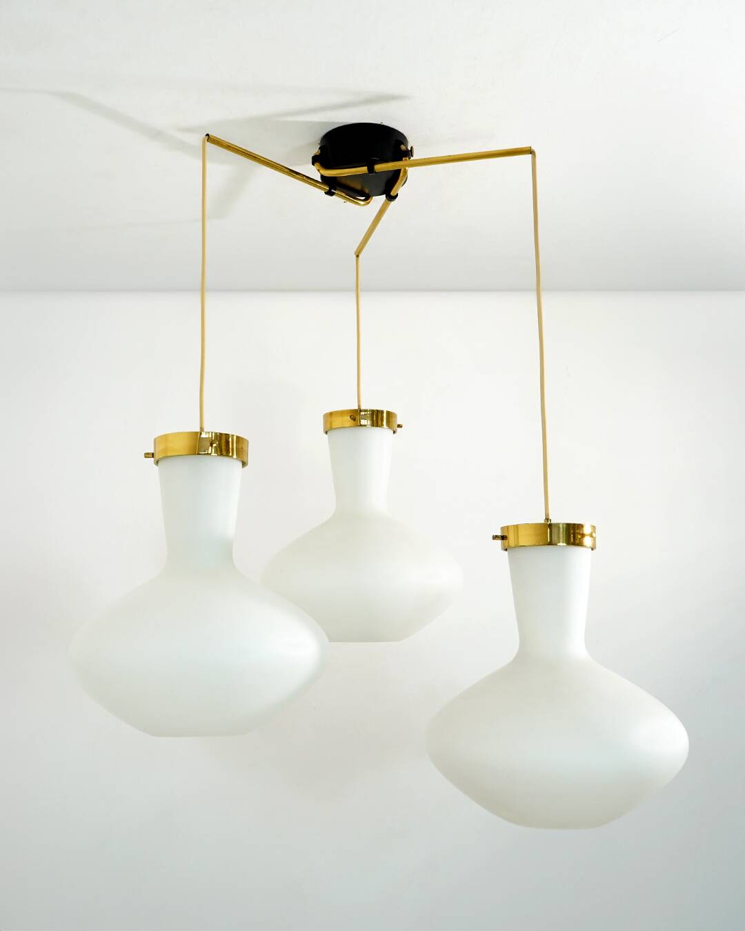 Stilnovo Three-Light Pendant, 1950s