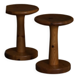 Set of 4 stools / bases in pine by Rainer Daumiller, Danish, mid-20th century, 1970.