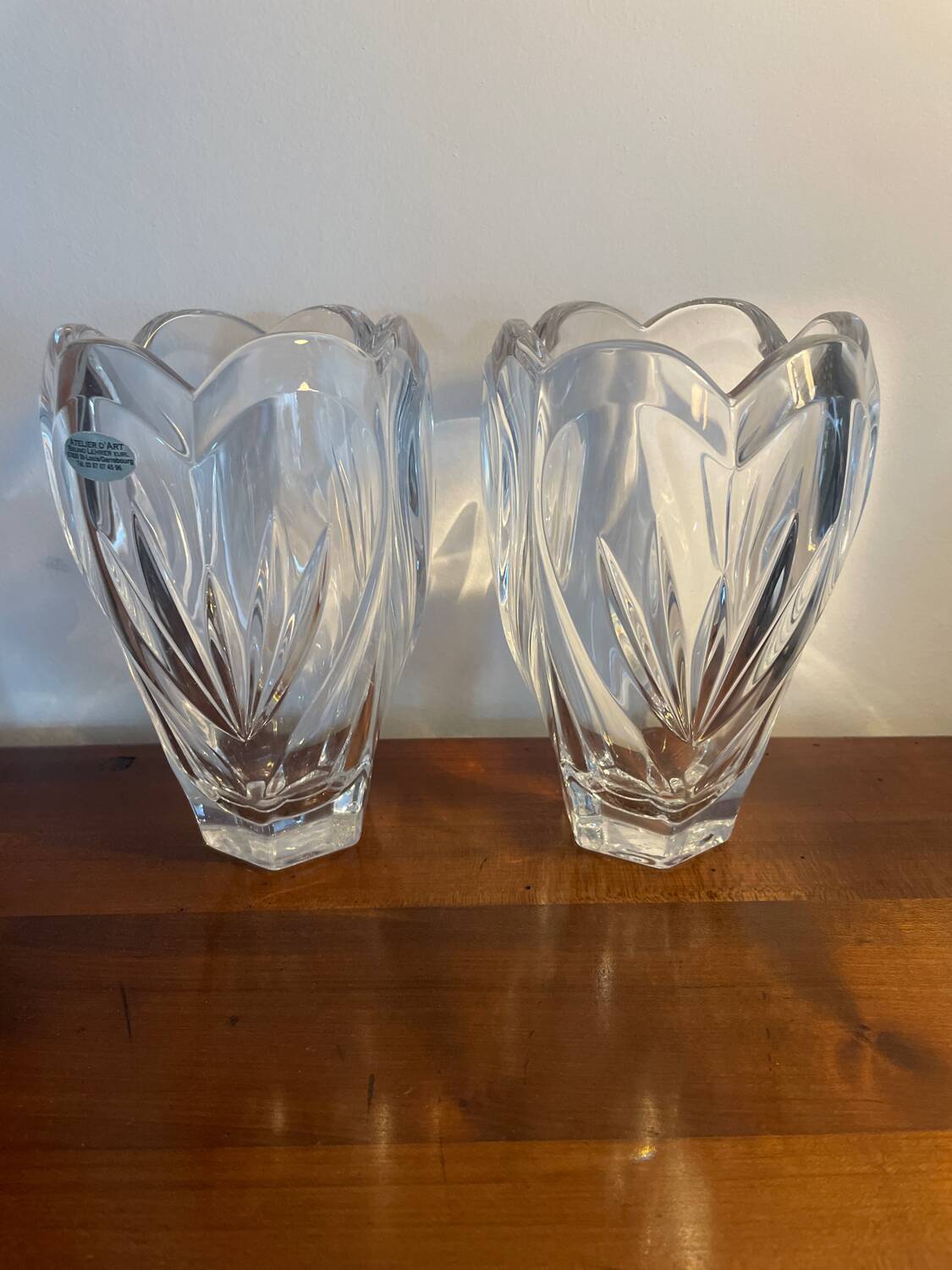 Pair of crystal vases