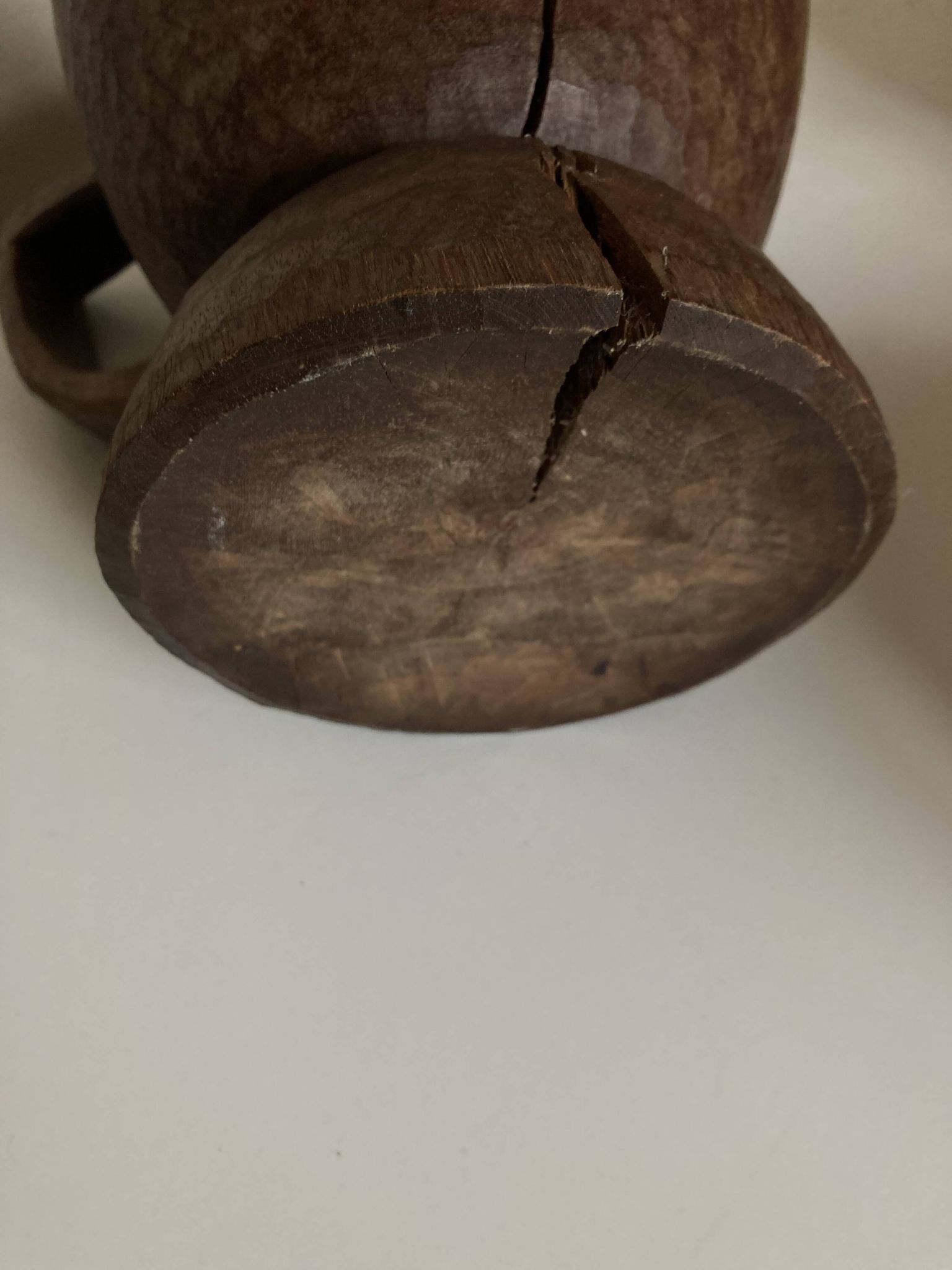 Midcentury Cubist XXXL Cup in West African Monoxyl Wood
