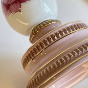 Ceramic Lamp Italy Roses and Gold