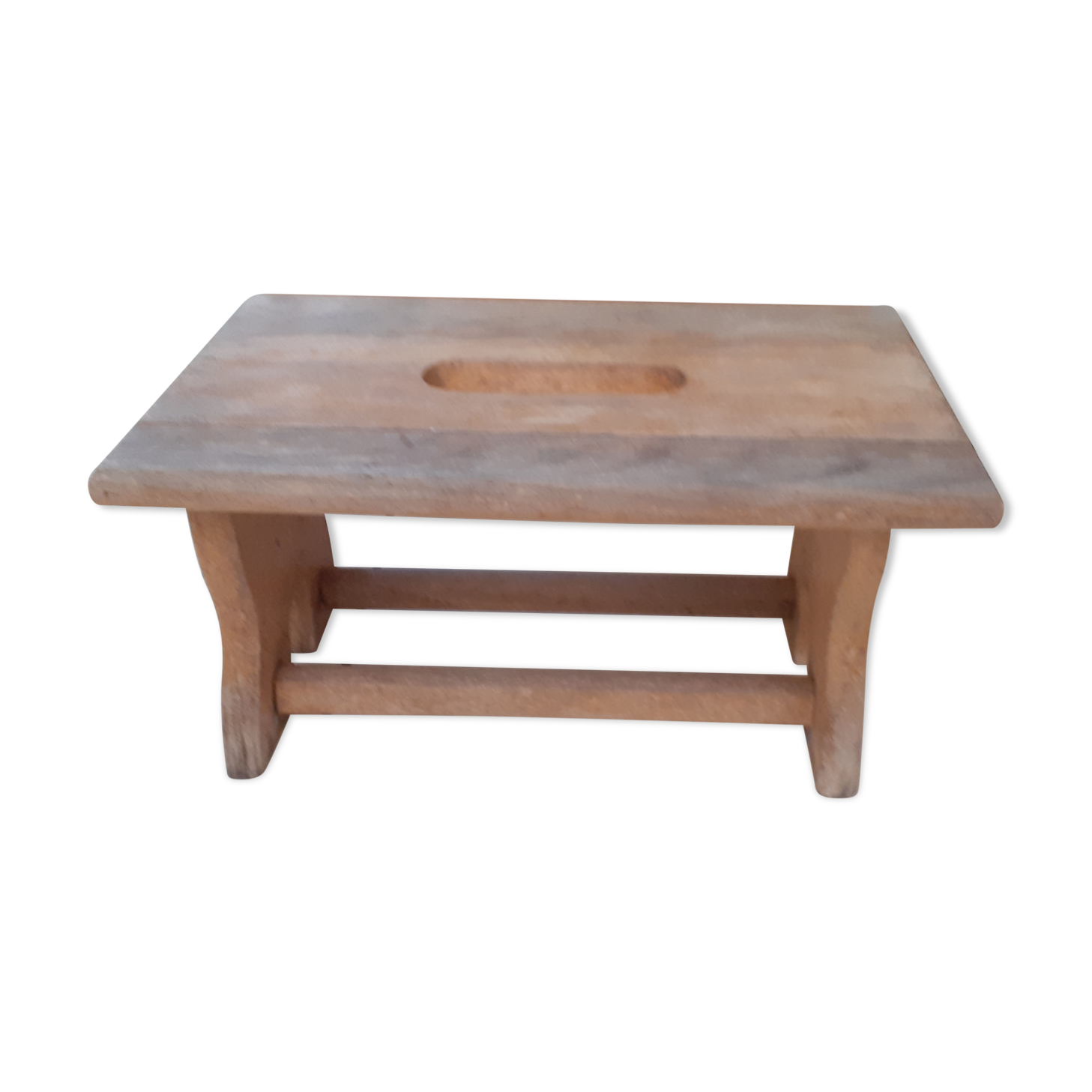 Low stool in bleached wood