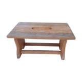 Low stool in bleached wood