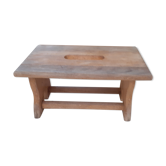 Low stool in bleached wood