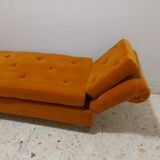 Sofa, daybed art deco, orange velvet